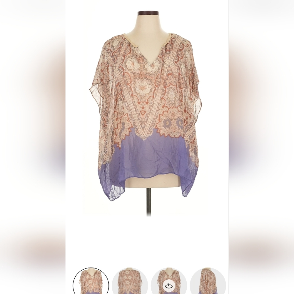 Maeve Boho Tunic - Purple and Tan